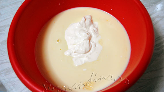 Inghetata usoara de vanilie cu sos cald de visine / Vanilla ice cream with warm cherry sauce